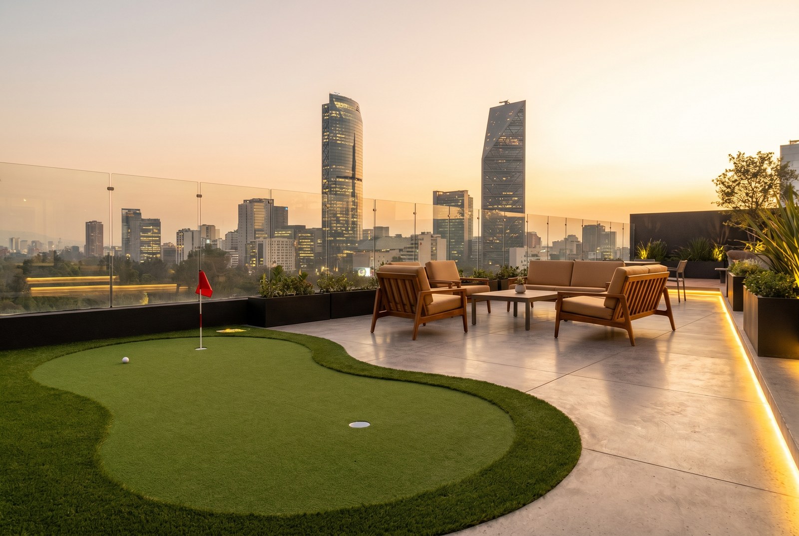 Putting green terraza azotea rooftop