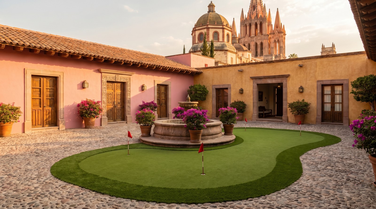 Putting greens en San Miguel de Allende y Guanajuato — casa colonial restaurada con patio